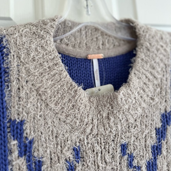 NWT Free People Diamonds for Days Sweater Vest XS Blue Moon - Picture 6 of 15